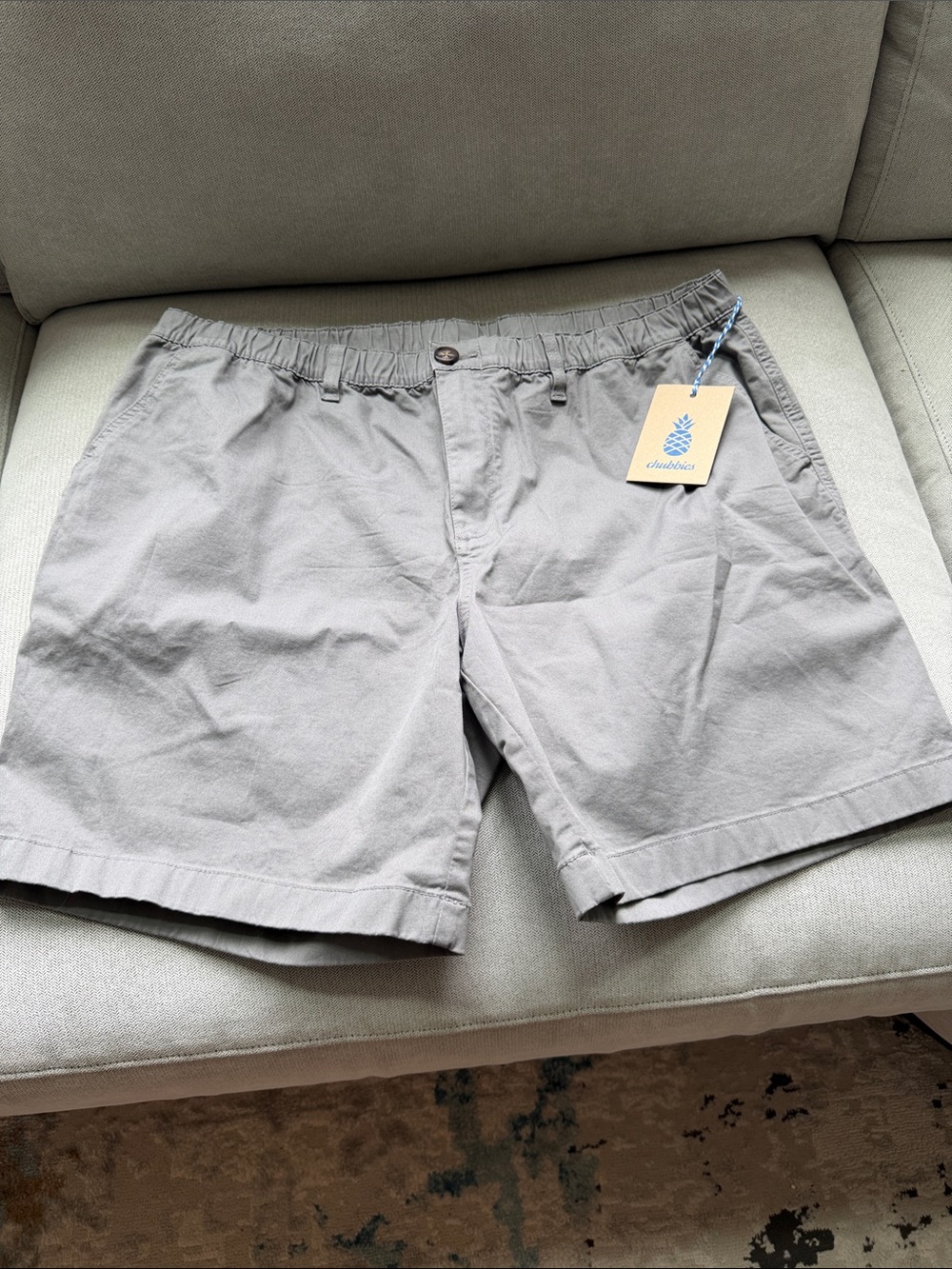 chubbies Flat Front Men's Shorts in Gray